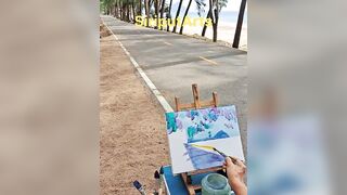 #reels #shorts #art #painting #landscape #watercolor #beach #travel #thailand #ฉันรักเมืองไทย