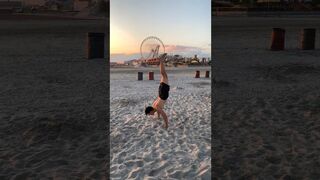 Doing handstands at the beach #fitness #calisthenics