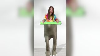 Funny challenge with legs and balloons #shorts TikTok by Anna Kova