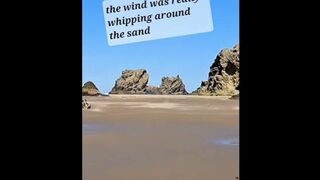 Watching the wind blow the sand across beach in Bandon Oregon #wind #nature #beach