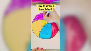 How to draw a beach ball| learn step by step easy tutorial #shorts #ball #draw #friendship #viral