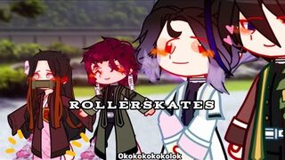 |Nezuko and Tanjiro's rollerskates.| Kny | Inspired off of Tiktok | Ft. Shinobu & Giyuu | Read desc|