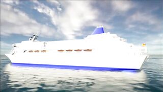 Cruise Ship at Unreal Engine. Preview of one of my 3D models, testing Water Body Ocean and Sun Sky.