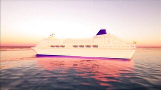 Cruise Ship at Unreal Engine. Preview of one of my 3D models, testing Water Body Ocean and Sun Sky.