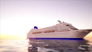 Cruise Ship at Unreal Engine. Preview of one of my 3D models, testing Water Body Ocean and Sun Sky.