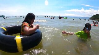 HUSKY GOES TO SWIMMING LESSON I SALAMAN BEACH RESORT BAGAC BATAAN I SWIMMING TIME I HUSKY DOG