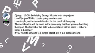 Django : JSON Serializing Django Models with simplejson