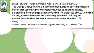 Django : Django: Filter in multiple models linked via ForeignKey?