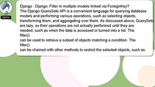 Django : Django: Filter in multiple models linked via ForeignKey?