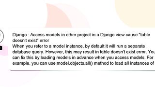 Django : Access models in other project in a Django view cause "table doesn't exist" error