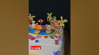 Beach cake decorating ideas || Beach water fun cream cake#beachlife #pooldesign #shot #viral #cake