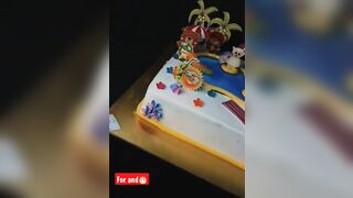 Beach cake decorating ideas || Beach water fun cream cake#beachlife #pooldesign #shot #viral #cake