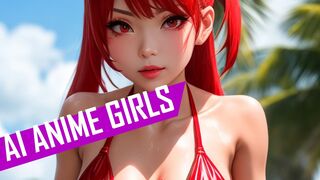 AI Anime Girls in Red Bikinis: The Ultimate Digital Beach Party