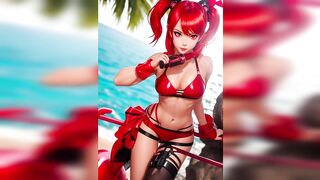 AI Anime Girls in Red Bikinis: The Ultimate Digital Beach Party