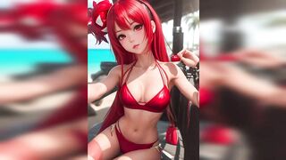 AI Anime Girls in Red Bikinis: The Ultimate Digital Beach Party