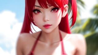 AI Anime Girls in Red Bikinis: The Ultimate Digital Beach Party