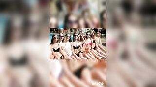 hot babes in seductive bikinis in pool|models no bra swimsuit photoshoot| tiktok bigbank challenge