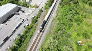 CSX train crashes with tractor-trailer in Baltimore County