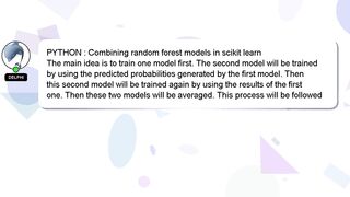 PYTHON : Combining random forest models in scikit learn