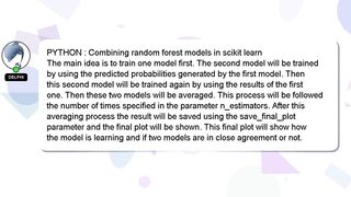 PYTHON : Combining random forest models in scikit learn