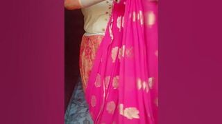 Celebrity style saree draping with gown