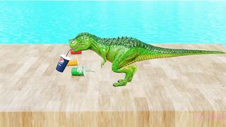 Choose Right Drink with Elephant Gorilla Cow Lion Dinosaur Wild Animals Games Fountain Crossing Game