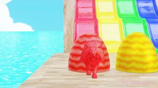 Choose Right Drink with Elephant Gorilla Cow Lion Dinosaur Wild Animals Games Fountain Crossing Game