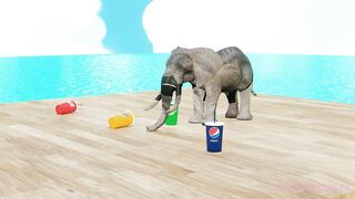 Choose Right Drink with Elephant Gorilla Cow Lion Dinosaur Wild Animals Games Fountain Crossing Game