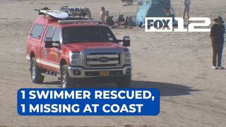 1 swimmer rescued, 1 missing off the coast near Cannon Beach