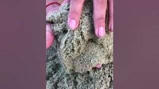 Making moon sand on the beach