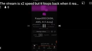 The stream is x2 speed but it loops back when it reaches x1 speed