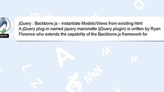 jQuery : Backbone.js - instantiate Models/Views from exisiting html