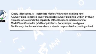 jQuery : Backbone.js - instantiate Models/Views from exisiting html