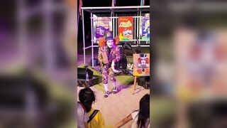 Red Clown Pattaya! Tricks with water. Funny moment. #travel #thailand #pattaya #shorts #funny