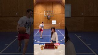 Who’s the best basketball player? Ethan vs. Mattie!! #familygamenight #basketball #challenge