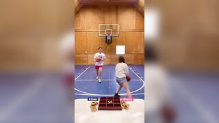 Who’s the best basketball player? Ethan vs. Mattie!! #familygamenight #basketball #challenge