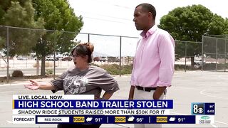 Band trailer stolen from northwest Las Vegas high school campus