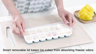 Ice Cube Trays Silicone Ice Cube Molds with Lid Flexible Ice Trays BPA Free for Whiskey Cocktail