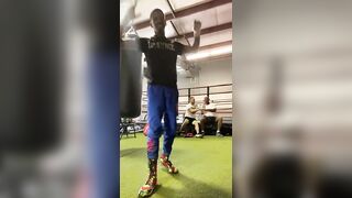 Charleston White and Anthony Dewberry in the Gym Training for Celebrity Boxing Match