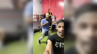 Charleston White and Anthony Dewberry in the Gym Training for Celebrity Boxing Match