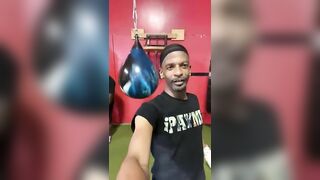 Charleston White and Anthony Dewberry in the Gym Training for Celebrity Boxing Match