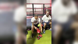 Charleston White and Anthony Dewberry in the Gym Training for Celebrity Boxing Match