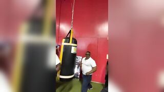 Charleston White and Anthony Dewberry in the Gym Training for Celebrity Boxing Match