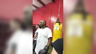 Charleston White and Anthony Dewberry in the Gym Training for Celebrity Boxing Match