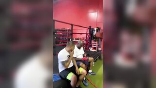 Charleston White and Anthony Dewberry in the Gym Training for Celebrity Boxing Match