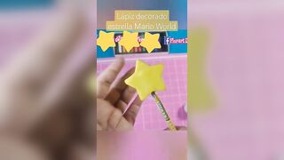 Tutorial rápido. lápiz decorado estrella Mario Bross. pasta Flexible o Porcelana Fría.