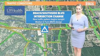 New traffic pattern begins on intersection of Beach and Southside Boulevard