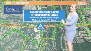 New traffic pattern begins on intersection of Beach and Southside Boulevard