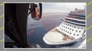 Aerial Video - Coast Guard Rescues Stroke Victim From Celebrity Eclipse Cruise Ship