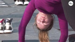 New York City fitness class brings yoga up 100 stories in the air | USA TODAY